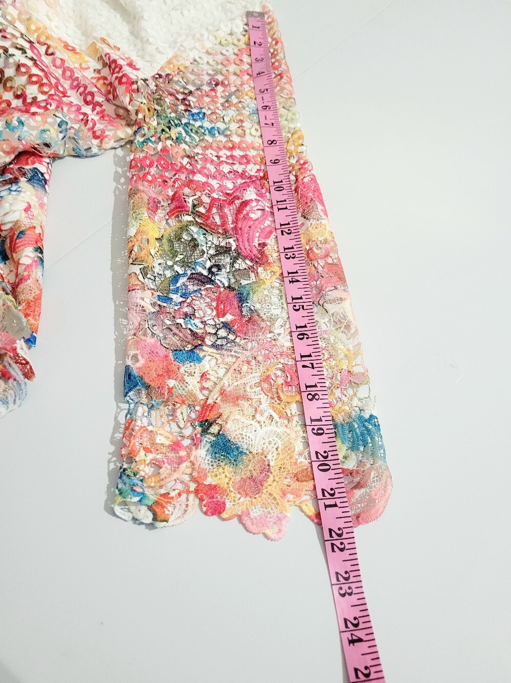 Soft Surroundings Lace Tunic Top Size Large Floral Crochet Overlay Boho Romantic - Picture 11 of 11